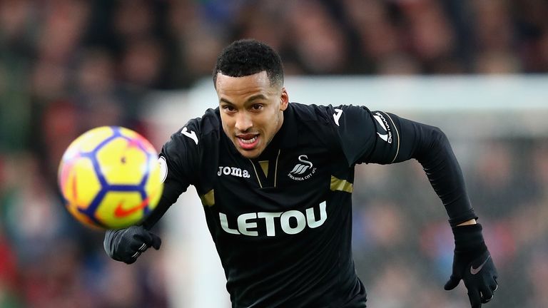 STOKE ON TRENT, ENGLAND - DECEMBER 02:  Martin Olsson of Swansea City in action during the Premier League match between Stoke City and Swansea City at Bet3