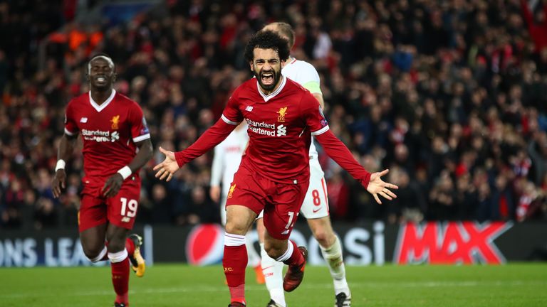 Mohamed Salah of Liverpool celebrates