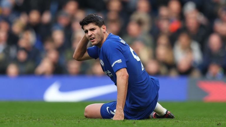 LONDON, ENGLAND - DECEMBER 02: Alvaro Morata of Chelsea during the Premier League match between Chelsea and Newcastle United at Stamford Bridge on December