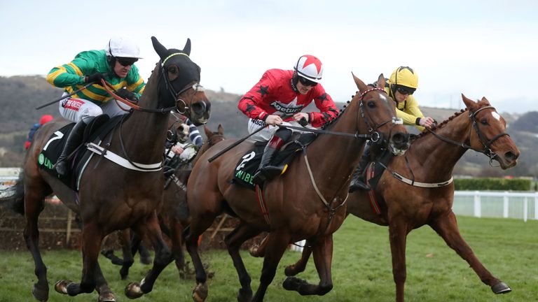 My Tent or Yours ridden by Barry Geraghty wins the Unibet International Hurdle Race during day two of The International meeting at Cheltenham Racecourse. P