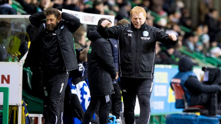 Hibs boss Neil Lennon could not believe his side were not awarded a 'blatant' penalty against Rangers