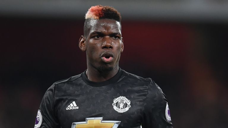 LONDON, ENGLAND - DECEMBER 02:  Paul Pogba of Manchester United looks on during the Premier League match between Arsenal and Manchester United at Emirates 