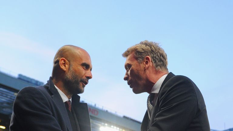 Pep Guardiola and David Moyes will lock horns again on Sunday in Manchester
