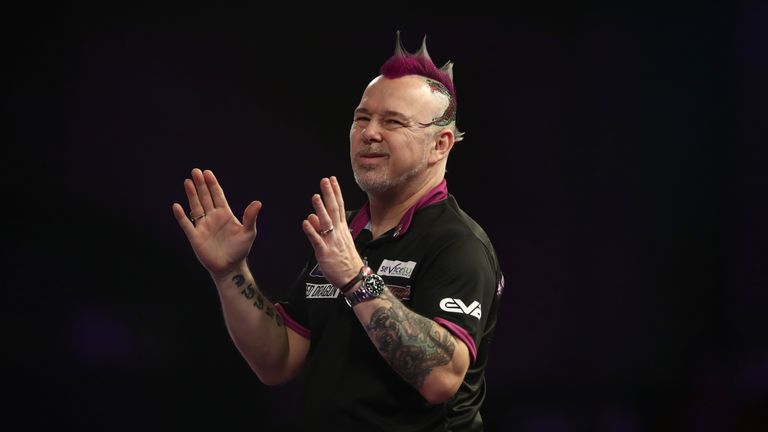 Peter Wright shows his frustration during his match against Jamie Lewis on day eleven of the William Hill World Darts Championship