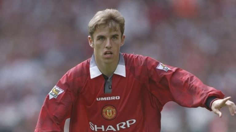 Neville made his Manchester United debut against City