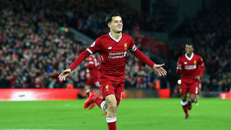 Philippe Coutinho opens the scoring for Liverpool