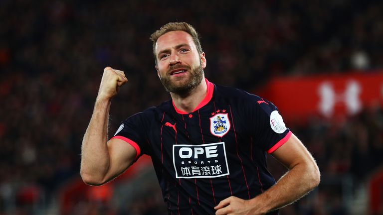 Laurent Depoitre pulls a goal back for Huddersfield Town