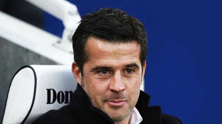 Marco Silva prior to the Premier League match between Brighton and Watford at the Amex Stadium