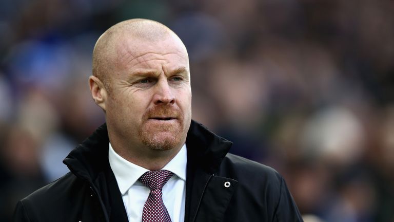 Sean Dyche during the Premier League match between Brighton and Burnley