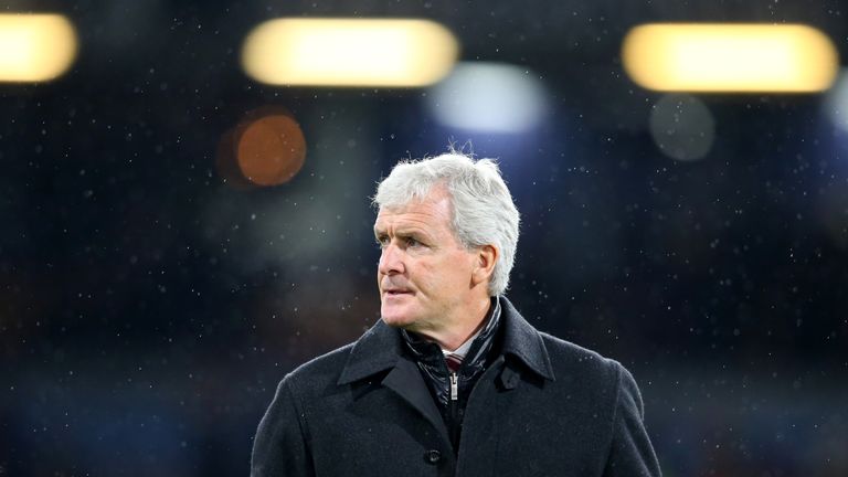 Mark Hughes prior to kick-off at Turf Moor