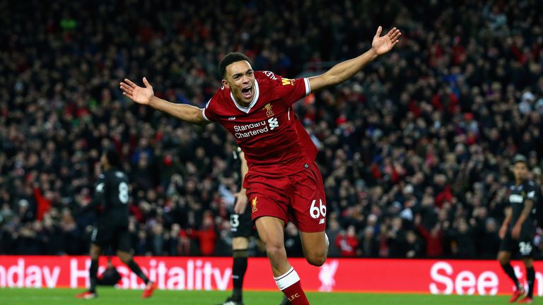 Trent Alexander-Arnold puts Liverpool 3-0 up