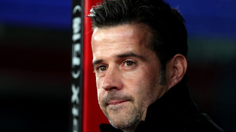 Marco Silva looks on prior to the Premier League match between Crystal Palace and Watford at Selhurst Park