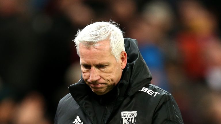 Alan Pardew appears dejected following the 3-1 loss to Stoke at the bet365 Stadium