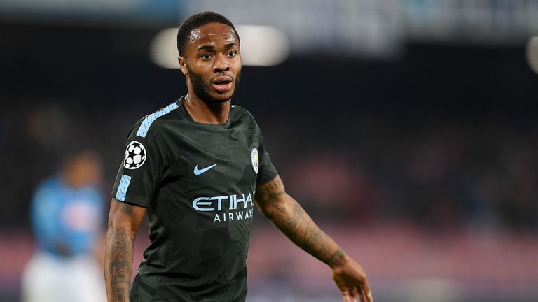 NAPLES, ITALY - NOVEMBER 01:  Raheem Sterling of Manchester City in action during the UEFA Champions League group F match between SSC Napoli and Manchester