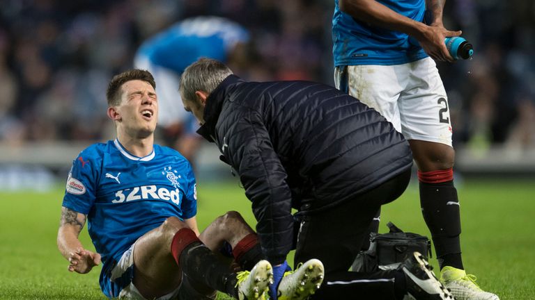 Ryan Jack suffered a knee injury against Motherwell in midweek