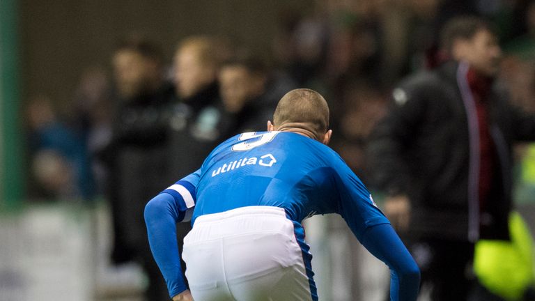 Rangers' Kenny Miller goes down with an injury