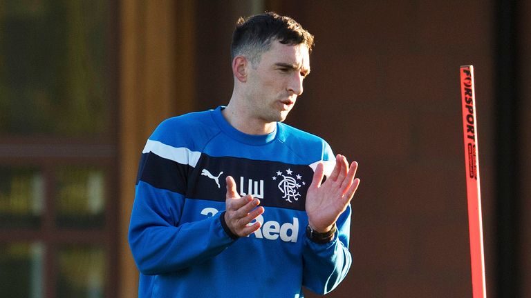Rangers captain Lee Wallace in training 