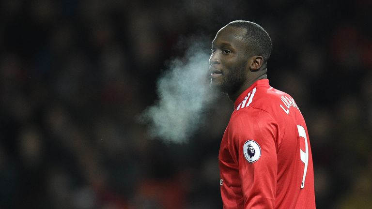 Romelu Lukaku during the Premier League football match between Manchester United and Bournemouth at Old Trafford