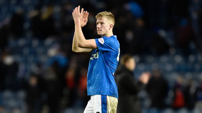 27/12/17 LADBROKES PREMIERSHIP.. RANGERS v MOTHERWELL (2-0).. IBROX - GLASGOW.. Rangers' Ross McCrorie at full-time.