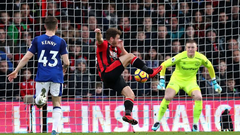 BOURNEMOUTH, ENGLAND - DECEMBER 30:  Ryan Fraser of AFC Bournemouth scores the opening goal during the Premier League match between AFC Bournemouth and Eve