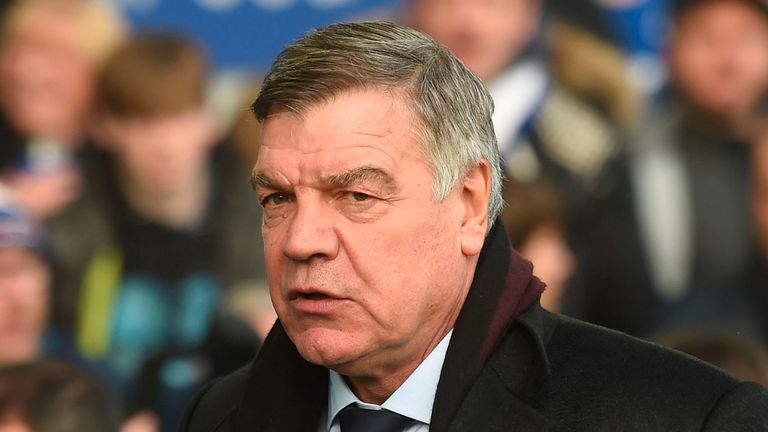 Sam Allardyce arrives pitchside for the Premier League match between Everton and Chelsea at Goodison Park
