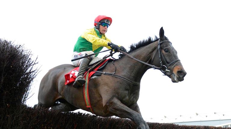 Sizing john ridden by Robert Power jumps the last to win the John Durkan Memorial Punchestown Chase at Punchestown Racecourse, Naas. PRESS ASSOCIATION Phot