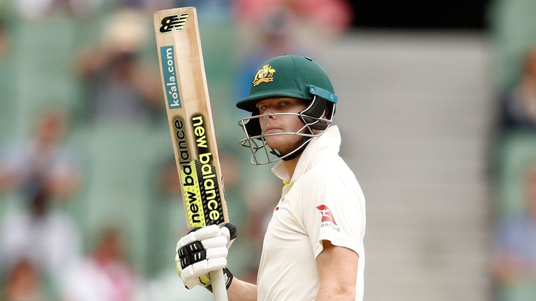 MELBOURNE, AUSTRALIA - DECEMBER 30:  Steve Smith of Australia celebrates his half century during day one of the Fourth Test Match in the 2017/18 Ashes seri