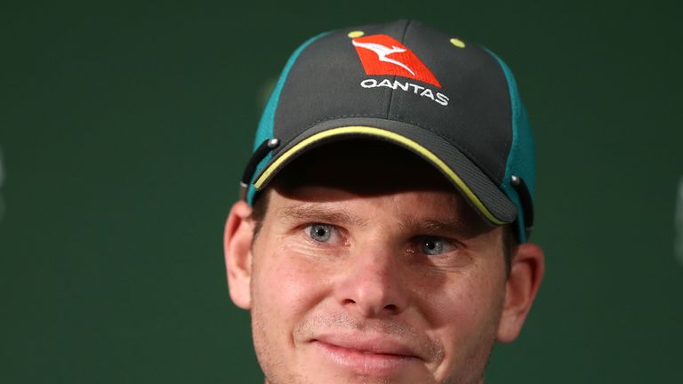 PERTH, AUSTRALIA - DECEMBER 13:  Steve Smith of Australia speaks during a press conference during an Australian nets session ahead of the Third Test of the