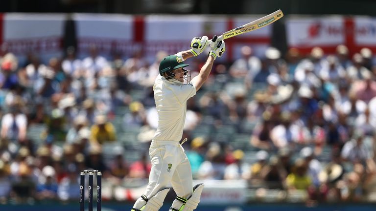 PERTH, AUSTRALIA - DECEMBER 16: Steve Smith of Australia bats during day three of the Third Test match during the 2017/18 Ashes Series between Australia an