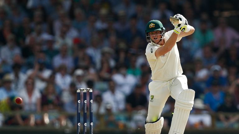 Steve Smith of Australia bats during day two of the Third Test match during the 2017/18 Ashes