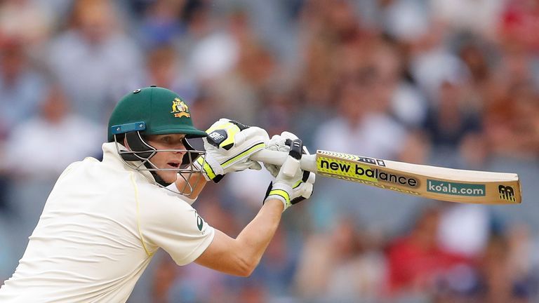 MELBOURNE, AUSTRALIA - DECEMBER 29:  Steve Smith of Australia bats during day four of the Fourth Test Match in the 2017/18 Ashes series between Australia a