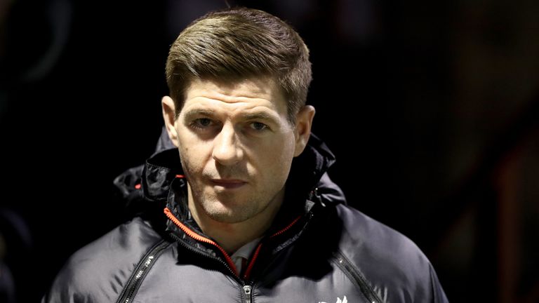 Liverpool's U19 coach Steven Gerrard calmed Brewster down after the incident