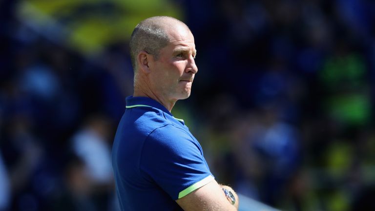 LYON, FRANCE - APRIL 23 2016:  Stuart Lancaster looks on during the Champions Cup semi final between Clermont and Leinster