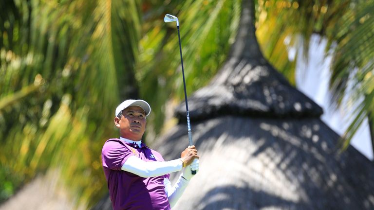 PORT LOUIS, MAURITIUS - DECEMBER 09:  Taworn Wiratchant of Thailand in action during the second round of the MCB Tour Championship played over the Legends 