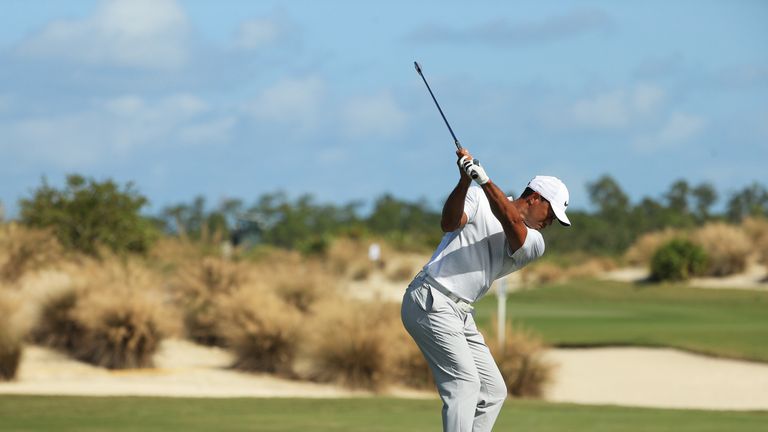 NASSAU, BAHAMAS - DECEMBER 01:  Tiger Woods of the United States plays a shot on the sixth hole during the second round of the Hero World Challenge at Alba