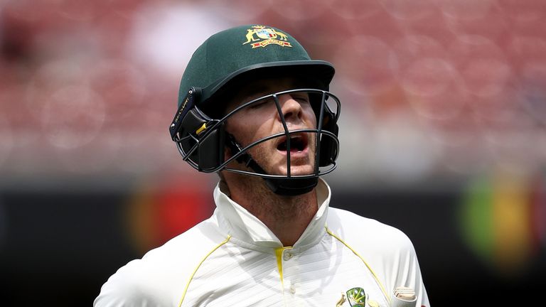 Tim Paine of Australia looks dejected after being dismissed by Chris Woakes of England  during day four of the Second Test