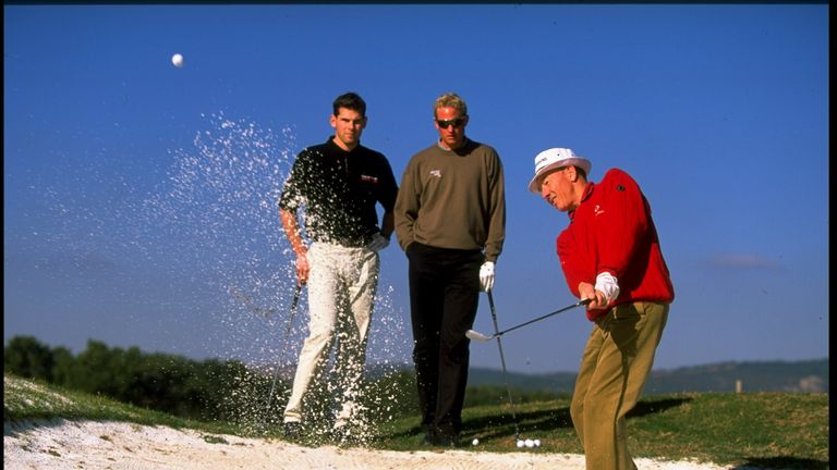 3 to 10 Jan 1999:  Tommy Horton is watched by Max Anglert and Marten Olander during MacGregor Week in San Roque, Spain. \ Mandatory Credit: Andrew Redingto