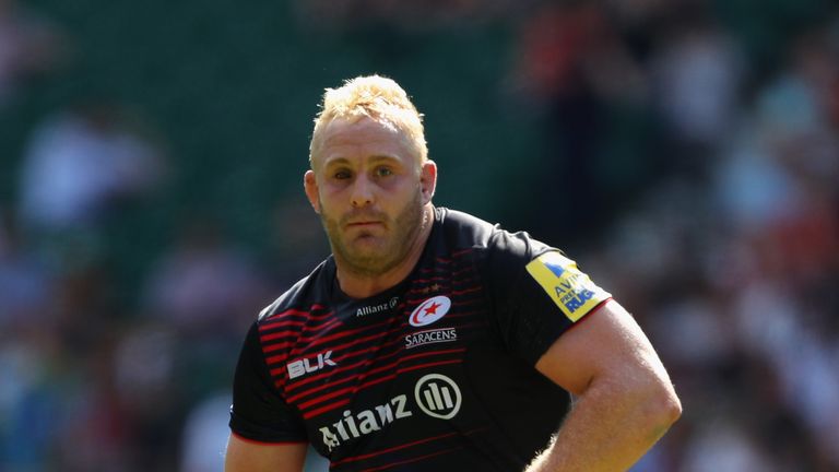 LONDON, ENGLAND - SEPTEMBER 02:  Vincent Koch of Saracens in action during the Aviva Premiership match between Saracens and Northampton Saints at Twickenha