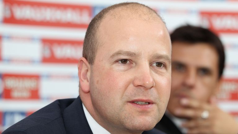 CARDIFF, WALES - JANUARY 19:  Jonathan Ford Chief Executive of the Football Association of Wales attends a press conference to unveil Chris Coleman as the 