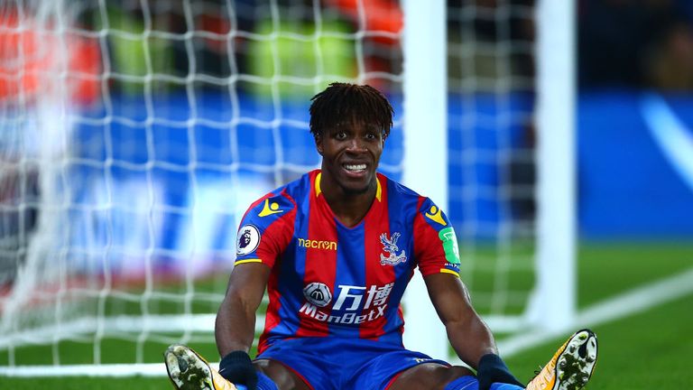 Wilfried Zaha look dejected after a missed chance for Palace