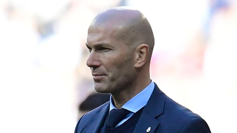 Zinedine Zidane looks on with his Real Madrid side losing at home in El Clasico