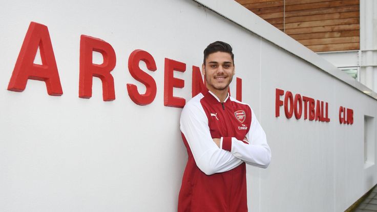 New Arsenal signing Konstantinos Mavropanos at London Colney