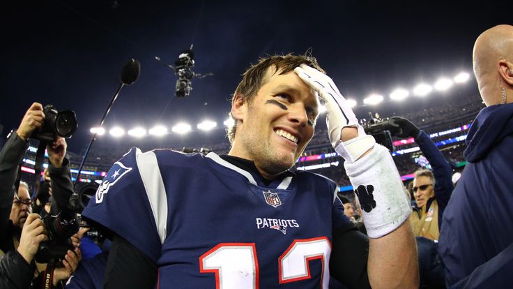 Tom Brady celebrates after winning the AFC Championship  against the Jacksonville Jaguars