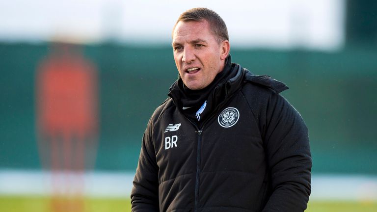 Brendan Rodgers during a training session at Lennoxtown on Wednesday, January 17
