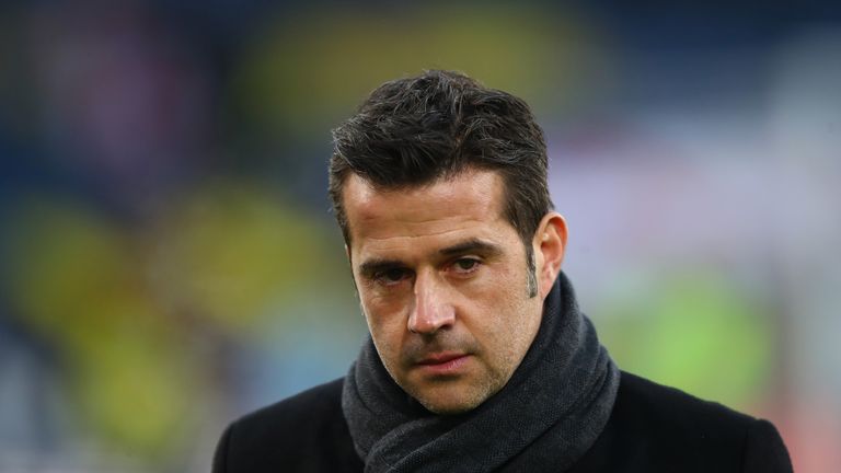 Marco Silva, manager of Watford, walks out on to the pitch prior to the Premier League match against Burnley.