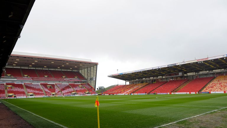 A general view of Pittodrie, home of Aberdeen