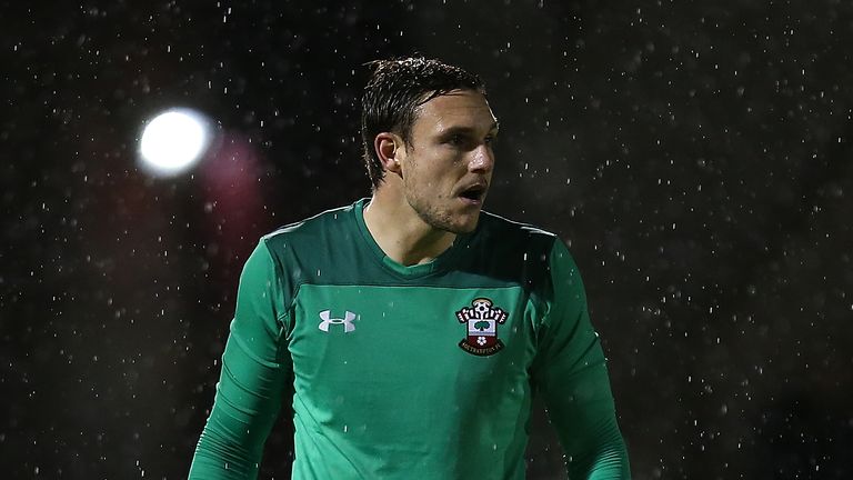 NORTHAMPTON, ENGLAND - NOVEMBER 07:  Alex McCarthy of Southampton in action during the Checkatrade Trophy match between Northampton Town and Southampton U2