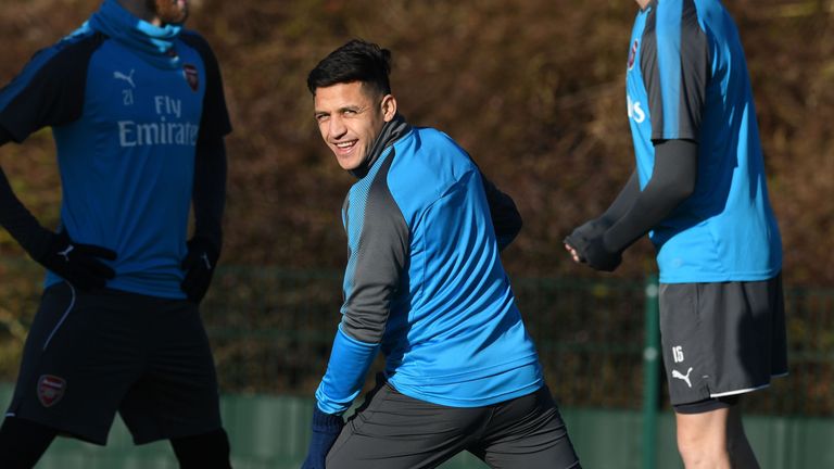 Alexis Sanchez trained with Arsenal on Friday 