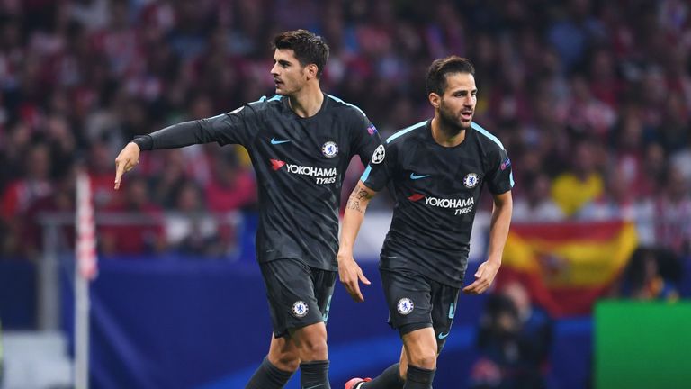Chelsea will be without Alvaro Morata and Cesc Fabregas for Tuesday's second leg at Arsenal