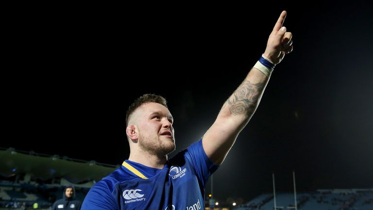 Guinness PRO14, RDS, Dublin 6/1/2018.Leinster vs Ulster.Leinster's Andrew Porter celebrates after the game.Mandatory Credit ..INPHO/Tommy Dickson